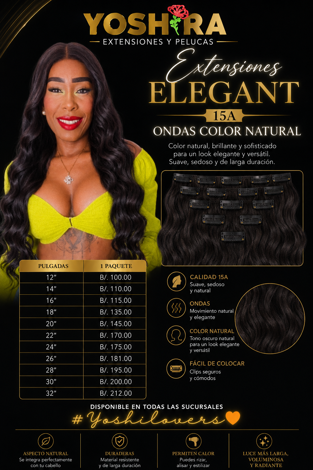 Extensiones Elegant 15A Ondas Color Natural