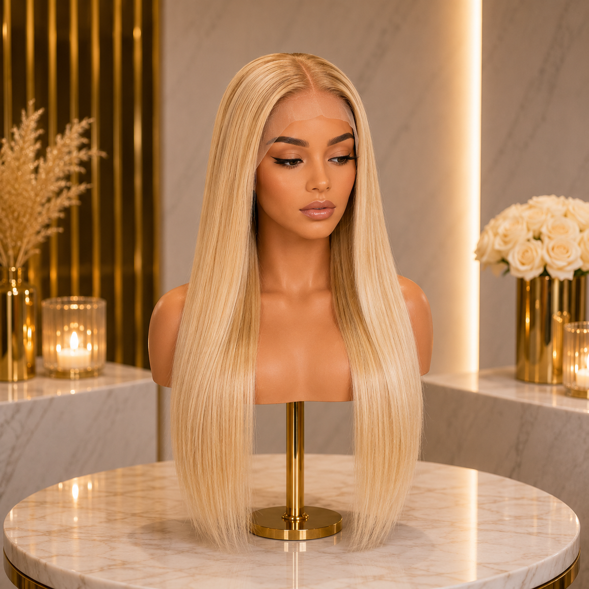 Peluca Rubia Elegant 15A 200 gramos Frontal 13x4 Full HD